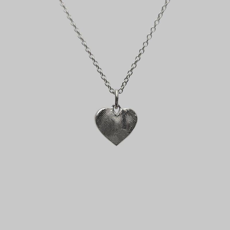 Tiny Heart Fingerprint Charm Necklace