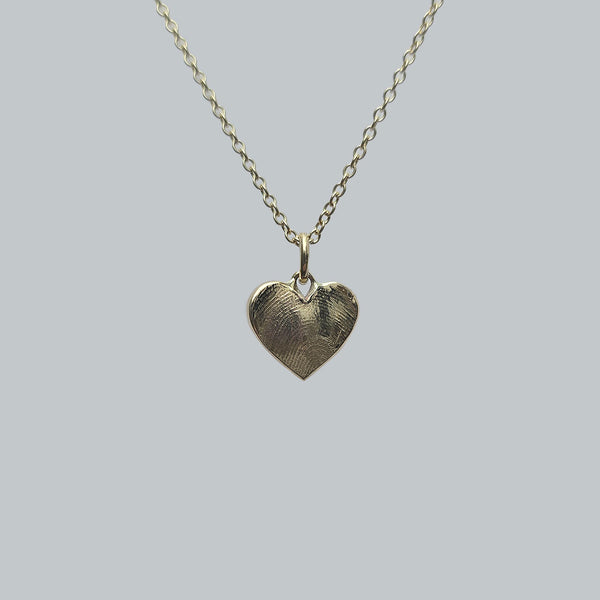 Tiny Heart Fingerprint Charm Necklace