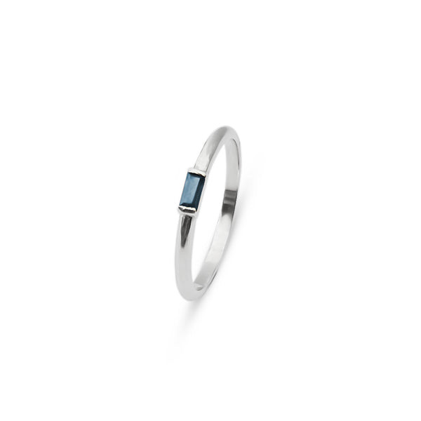 BIRTHSTONE STACKING RING (STERLING SILVER)