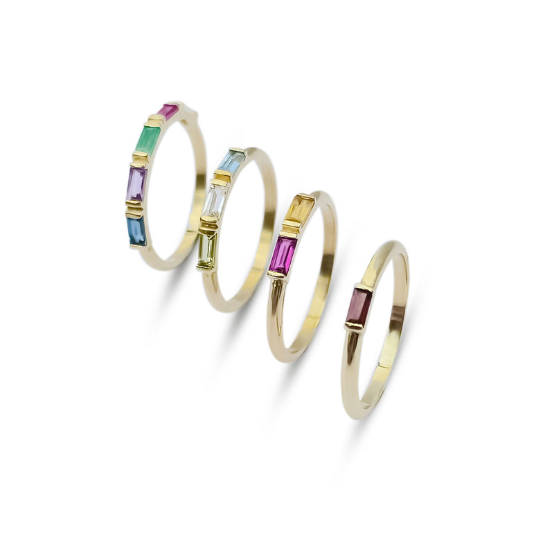 BIRTHSTONE STACKING RING (SOLID GOLD)