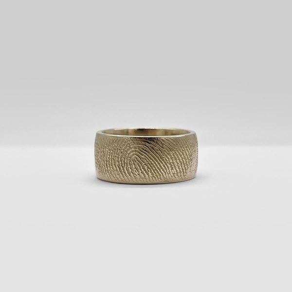 Women's 8mm Fingerprint Ring Band (Solid Gold)