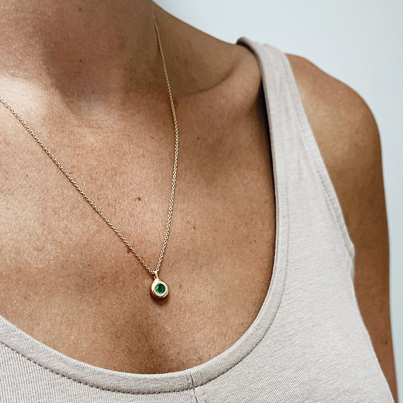 Birthstone Necklace (Solid Gold)
