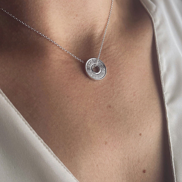 Fingerprint Love Token Necklace (Sterling Silver)